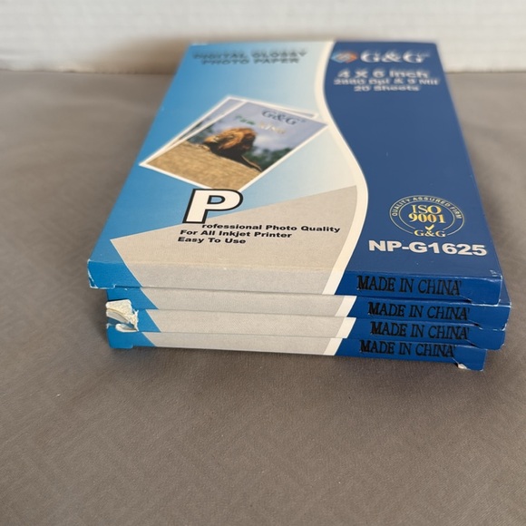 Lot of 4 Boxes G&G Digital Glossy Photo Paper 4x6 Inch 2880 Dpi 20 Sheets in box - Picture 4 of 7